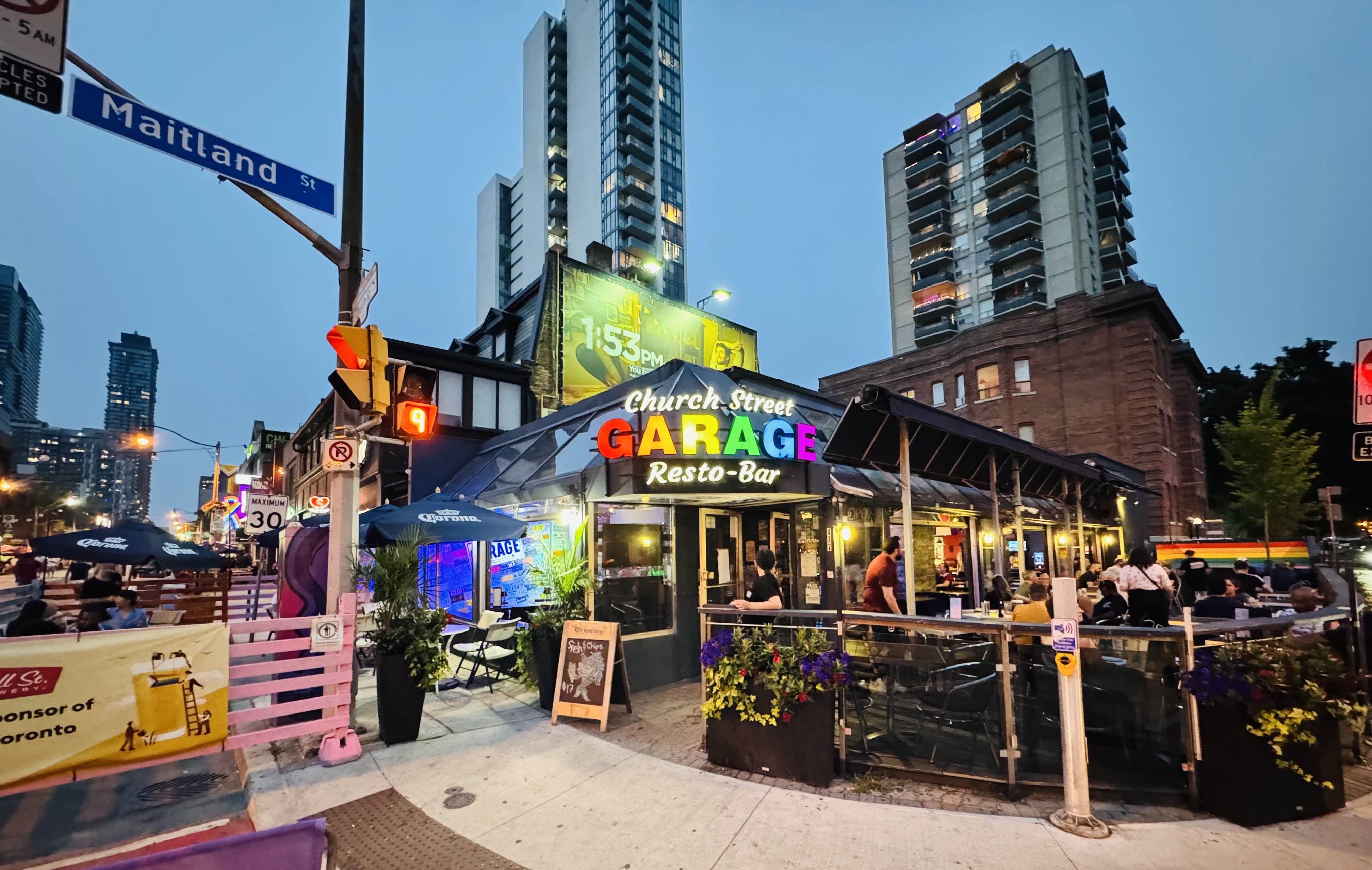 The exterior of Church St. Garage